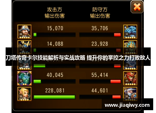 刀塔传奇卡尔技能解析与实战攻略 提升你的掌控之力打败敌人